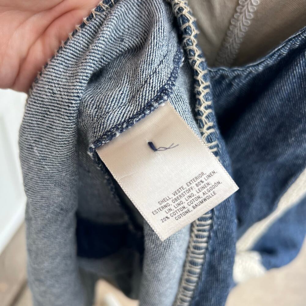 Holding Horses Denim Linen Blend Dress L Boho Cottagecore Anthropologie - Picture 8 of 8